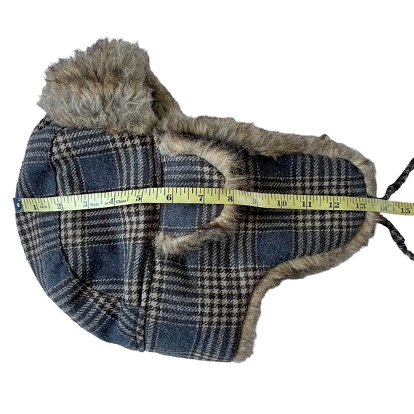 Plaid Faux Fur Lined Trapper Hat - Picture 8 of 11
